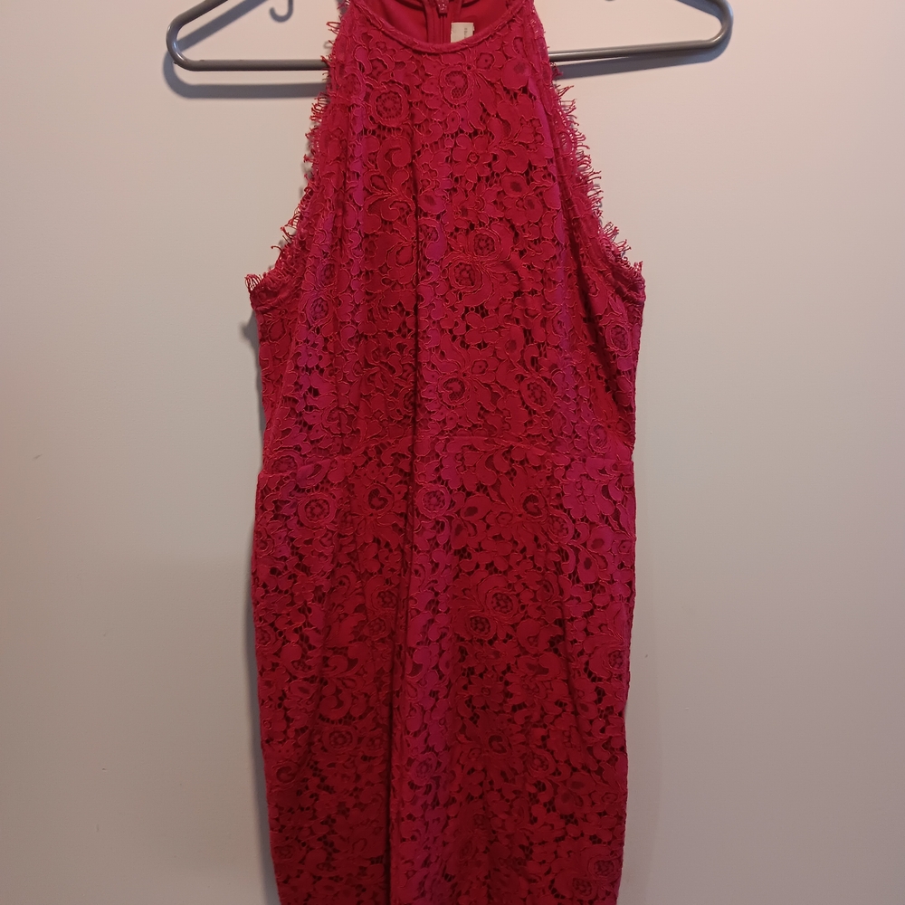 LOFT Pink Lace Halter Dress